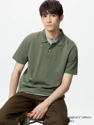 Unisex AIRism katoenen piqué Poloshirt