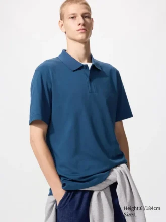 Unisex AIRism katoenen piqué Poloshirt