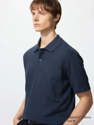 Unisex AIRism katoenen piqué Poloshirt