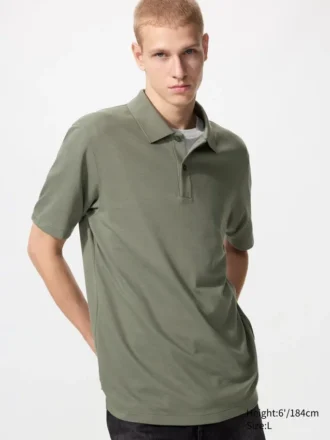 Unisex AIRism katoenen piqué Poloshirt
