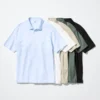 Unisex AIRism katoenen piqué Poloshirt met volledige opening