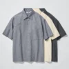 Unisex boxy overhemd | Korte mouwen