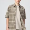 Unisex boxy overhemd | Korte mouwen | Geruit