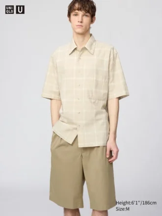 Unisex boxy overhemd | Korte mouwen | Geruit