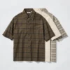Unisex boxy overhemd | Korte mouwen | Geruit