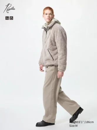 Unisex fleece broek met wijde pijpen