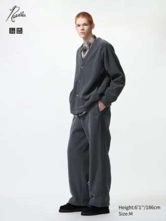 Unisex fleece broek met wijde pijpen