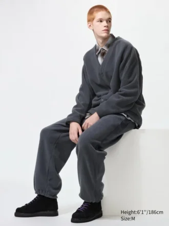 Unisex fleece broek met wijde pijpen