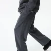 Unisex fleece broek met wijde pijpen