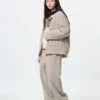 Unisex fleece broek met wijde pijpen