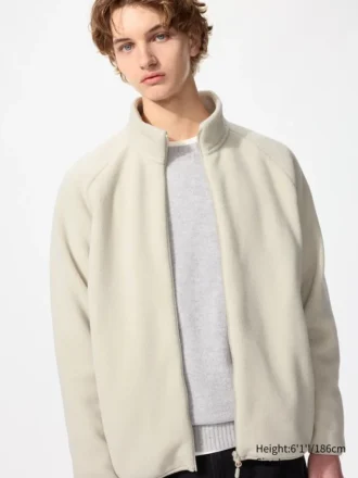 Unisex fleecejas met doorlopende rits