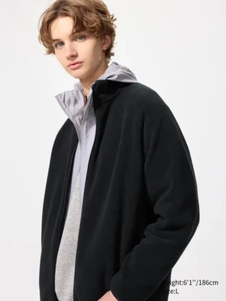 Unisex fleecejas met doorlopende rits