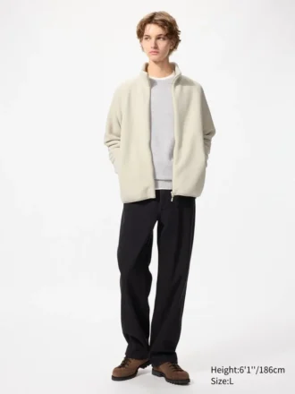 Unisex fleecejas met doorlopende rits