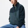 Unisex fleecejas met doorlopende rits | Color Block