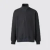 Unisex geborsteld sweater met halve rits