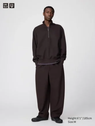 Unisex geborstelde wijde Joggingbroek
