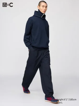 Unisex geplooide wijde taps toelopende broek