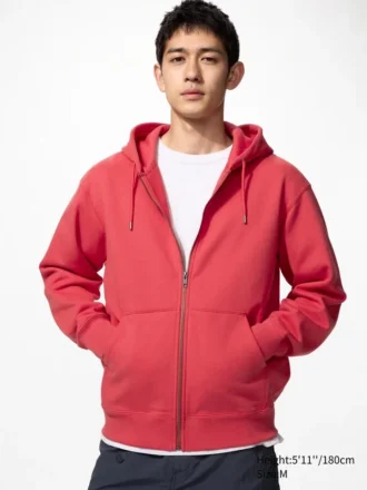 Unisex Hoodie met capuchon en doorlopende rits