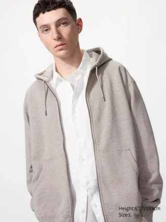 Unisex Hoodie met capuchon en doorlopende rits