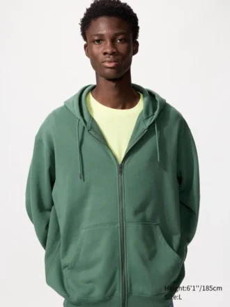 Unisex Hoodie met capuchon en doorlopende rits