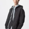 Unisex Hoodie met capuchon en doorlopende rits