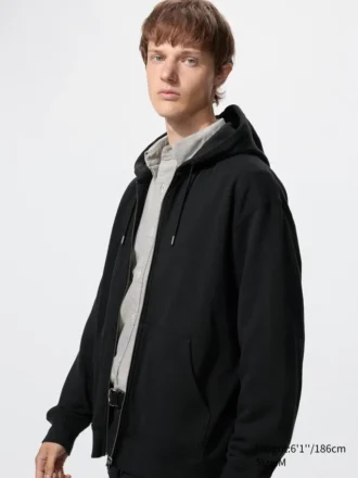Unisex Hoodie met capuchon en doorlopende rits