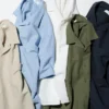 Unisex katoen-linnen overhemd | Korte mouwen