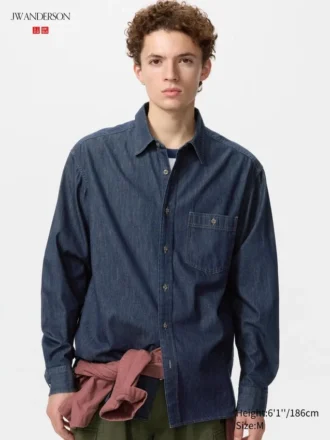 Unisex licht denim overhemd