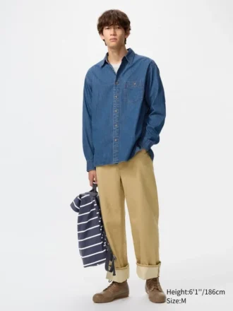 Unisex licht denim overhemd
