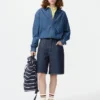 Unisex licht denim overhemd