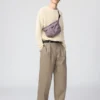Unisex opvouwbare crossbodytas met zak
