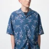 Unisex overhemd met open kraag | Korte mouwen | Bedrukt