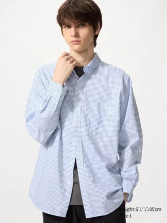 Unisex overhemd van broadcloth | Button-down | Geruit