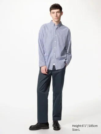 Unisex overhemd van broadcloth | Button-down | Gestreepte