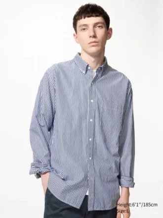 Unisex overhemd van broadcloth | Button-down | Gestreepte