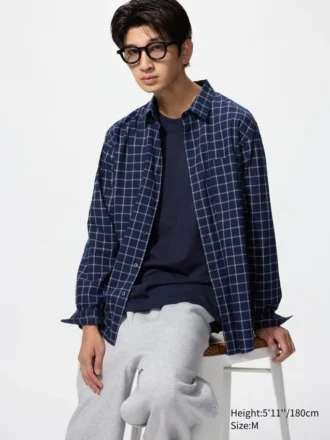 Unisex overhemd van broadcloth | Standaard kraag | Geruit