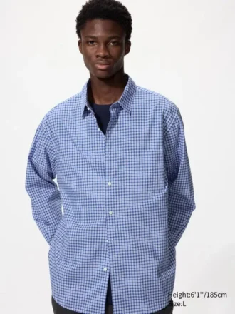 Unisex overhemd van broadcloth | Standaard kraag | Geruit