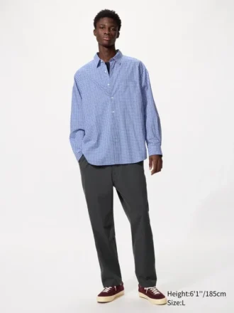 Unisex overhemd van broadcloth | Standaard kraag | Geruit