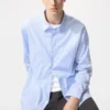 Unisex overhemd van broadcloth | Standaard kraag | Gestreepte