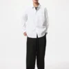 Unisex overhemd van broadcloth | Standaard kraag | Gestreepte