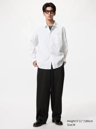 Unisex overhemd van broadcloth | Standaard kraag | Gestreepte