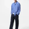 Unisex overhemd van broadcloth | Standaard kraag | Gestreepte