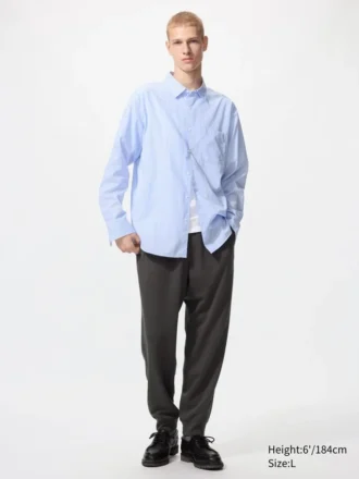 Unisex overhemd van broadcloth | Standaard kraag | Gestreepte