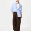 Unisex overhemd van broadcloth | Standaard kraag | Gestreepte