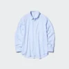 Unisex overhemd van broadcloth | Standaard kraag | Gestreepte