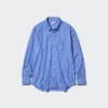 Unisex overhemd van broadcloth | Standaard kraag | Gestreepte