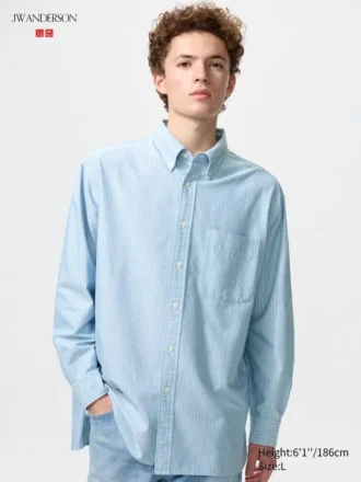 Unisex oversized Oxford-overhemd | Gestreepte