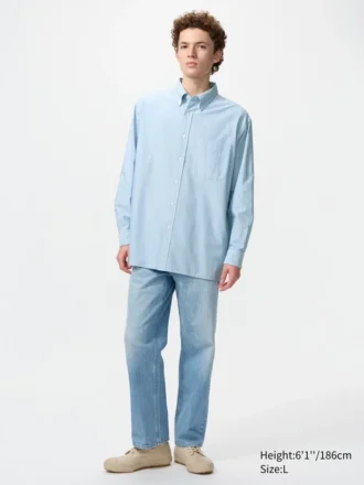 Unisex oversized Oxford-overhemd | Gestreepte