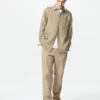Unisex relaxte broek van linnenmix
