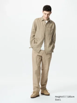 Unisex relaxte broek van linnenmix